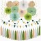 Sage-Olive Green Gold Brown Boho Party-Decorations(Green-white)